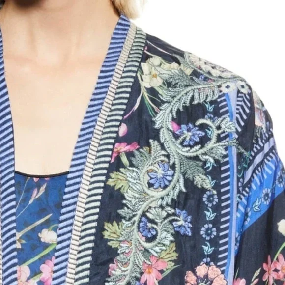 Johnny Was Leia silk HEAVILY EMBROIDERED Kimono NWT (extremely oversized)